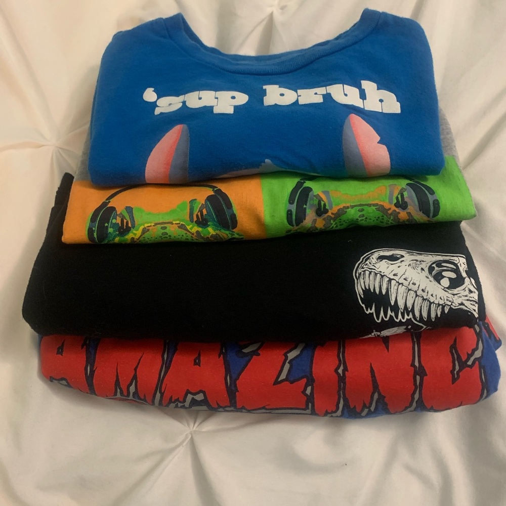 Boys Short Sleeve Tees - Blue, Green, Black, Red